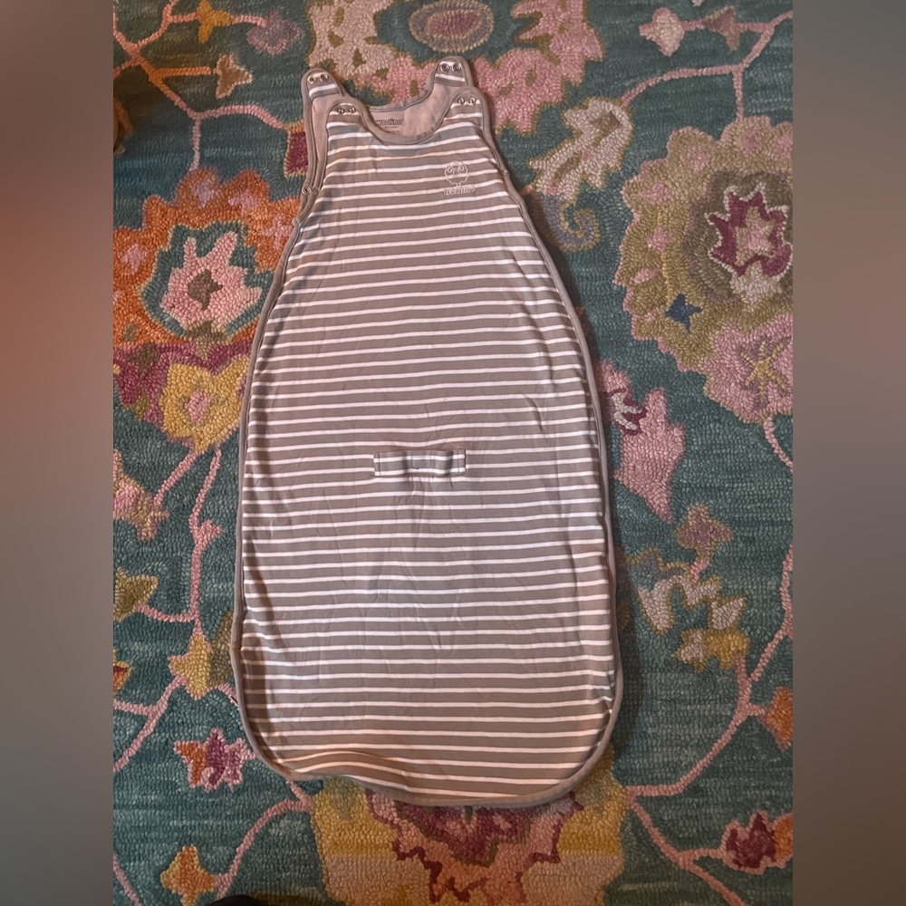Woolino Gray Striped Baby Sleep Sack